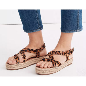 NEW Madewell The Malia Espadrille Leopard Sandal